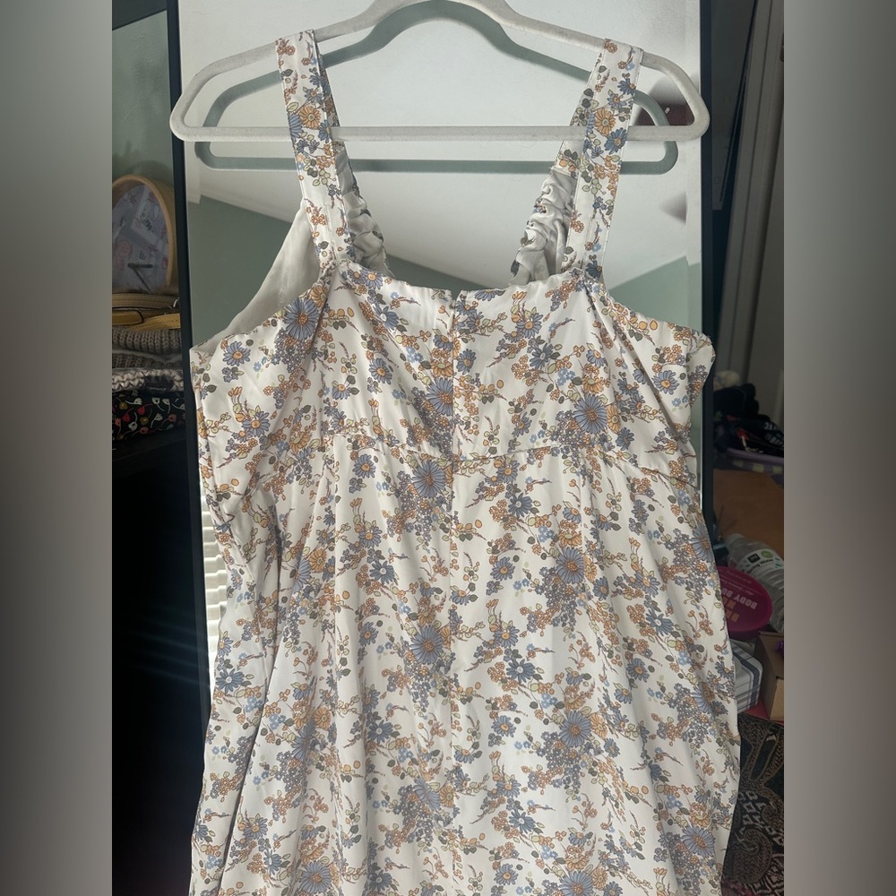 NWT Abercrombie and Fitch Floral Cinched Neck Slip Midi Dress - Picture 13 of 16